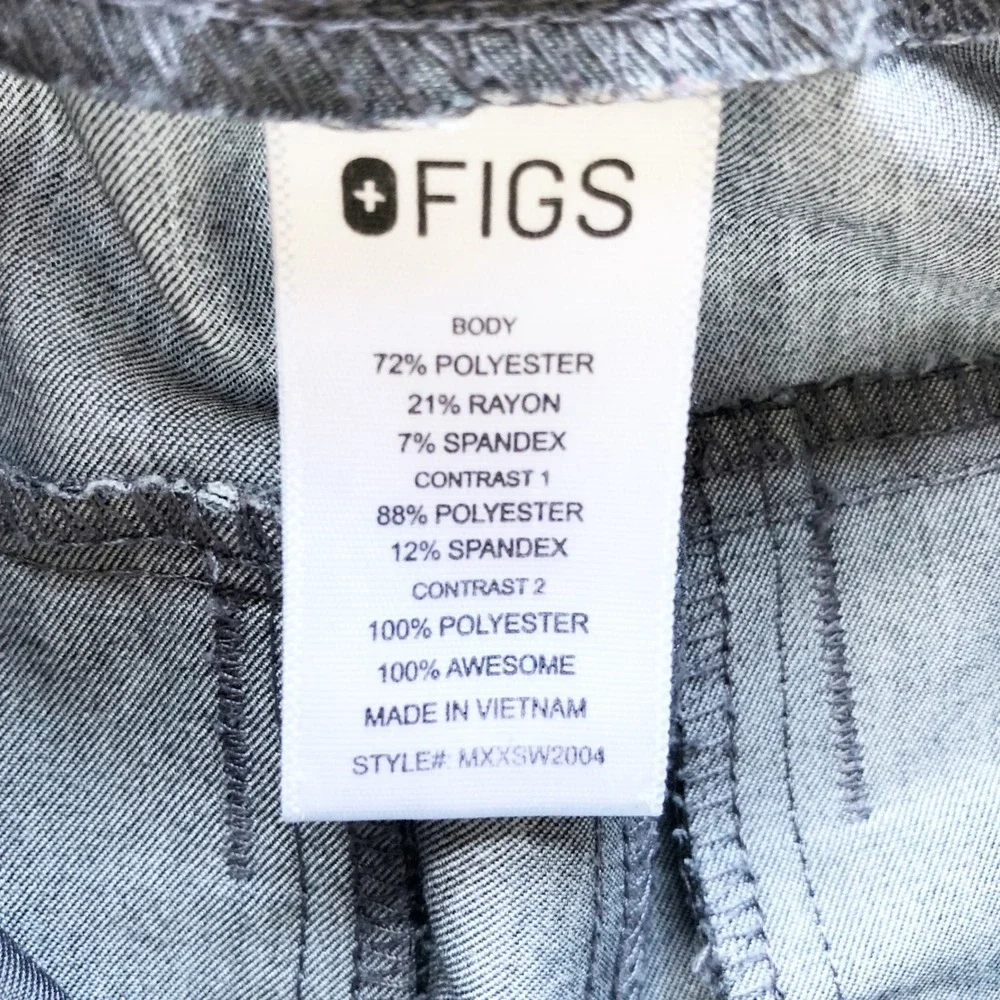 FIGS Scrubs Mens XS Tansen Jogger Pants Graphite Gray Technical Collection